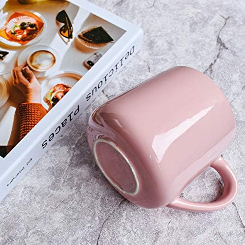 Bosmarlin Large Glossy Ceramic Coffee Mug, Pink Tea Cup for Office and Home, 18 oz, Suitable for Dishwasher and Microwave, 1 Pack (Pink) - Image 6