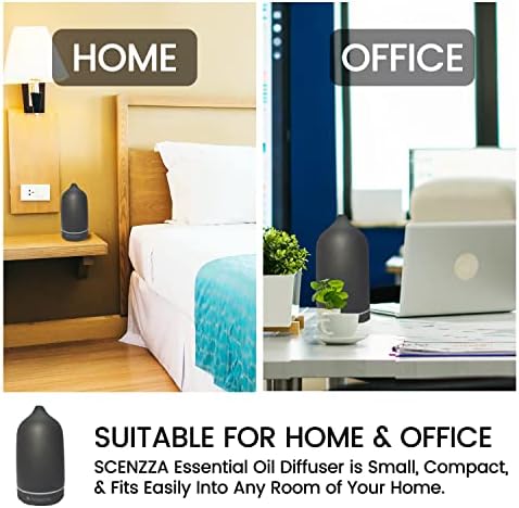 Ceramic Essential Oil Diffuser - 10 Watt Ultrasonic Aromatherapy Portable Air Diffuser- Promote Sleep Moisturize The Air & Eliminate Odor - Suitable for Home and Office - 160ml (Black) - Image 6