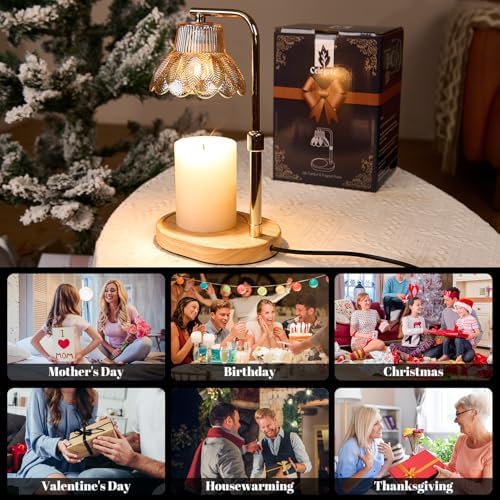 Candle Warmer Lamp with Timer and Dimmer-Adjustable Height Candle Lamp Warmer,New Home Gift Ideas,Brithday Gifts for Women Mom,Candle Light Warmer,Home Decor - Image 6