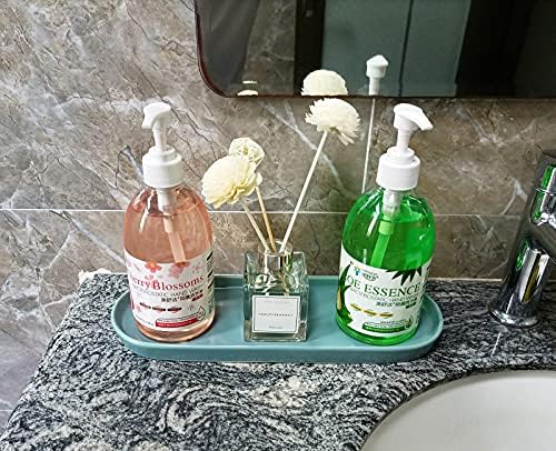 Simple Style Ceramic Sink Tray - Bathroom and Kitchen Cosmetics Dish, Candle and Perfume Tray (Blue) - Image 4