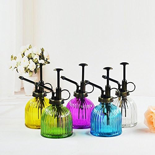 Flower Water Spray Bottle Can Pot Plant Mister | Vintage Pumpkin Style Decorative Glass Plant Atomizer Watering Can Pot with Pump for Terrariums Flowers Potted Plants (Purple) - Image 6
