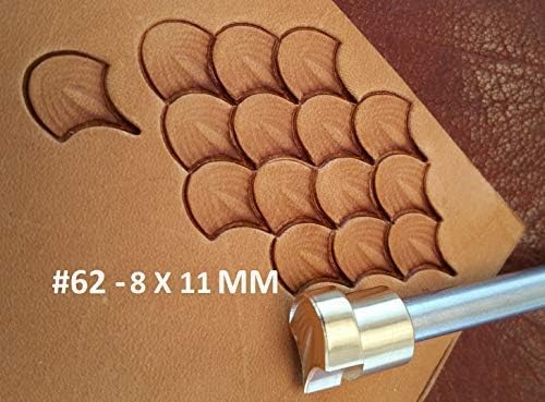 DandS ltd Leather Stamp Tool, Dragon Scale, Professional Steel Craft Tool for Leatherworking, Embossing, Carving & Stamping Leather Projects, Belts Wallets & DIY Projects Compatible with Mallet #62-3
