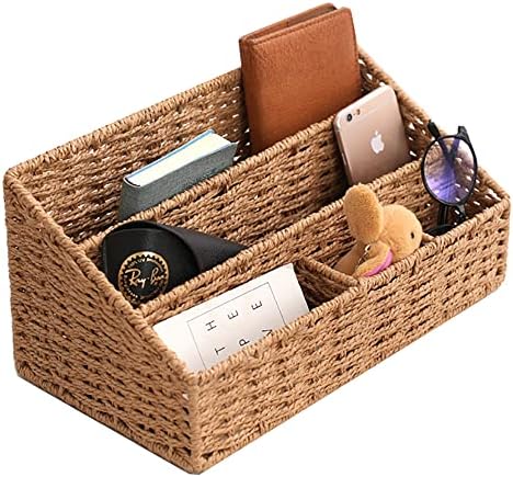 Mail Organizer for Desk - Countertop Mail Sorter & Magazine Holder, Brown Desk Organizer with 5 Compartments for Letters, Bills, Office Supplies, 12.7'' L x 6.3'' W x 7.1" H - Image 6