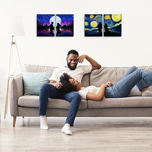 8 Pack Pre Drawn Canvas to Paint for Adults Sip and Paint Kit Party Supplies Art Painting Set Date Night Games for Couples Girls Artist Beginner 4 Themes (8x10) - Image 6