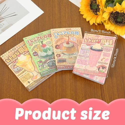4 Pack Japanese Sticker Book, Kawaii Stickers, Die-Cut Cute Food & Janpan Style Aesthetic Stickers for Journaling, Scrapbooking, Planners, Junk Journal Supplies - Image 7