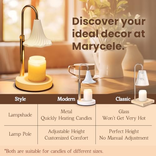 Marycele Candle Warmer Lamp with Timer, Dimmable Flower Wax Melter for Home - Image 6