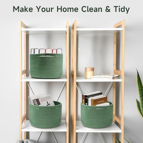 3 Pack Small Rope Storage Baskets, 9.82×9.82×7.1", Green - Image 6