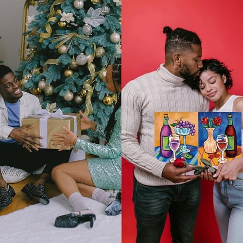 2 Pack Painting Kit for Adults 8X10 Pre Drawn Canvas Couples Date Night Art - Image 5