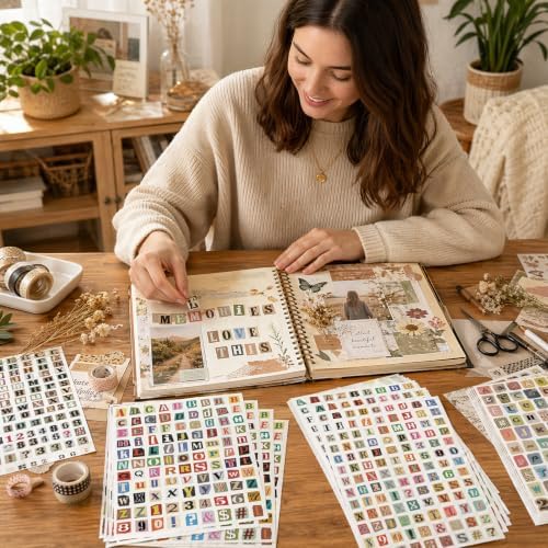 1920pcs Scrapbook Letter Stickers Ransom Alphabet Junk Journal Supplies - Image 6