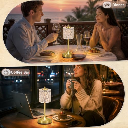 Cordless Table Lamp, 5200mAh Rechargeable Clear Glass Touch Lamp - Image 7