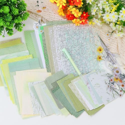 Koqye 131PCS Scrapbook Paper Pack & Junk Journal Kit (Botanical Sage) - Image 7