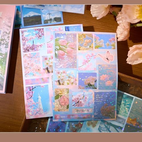Japanese Sticker Book,227PCS Kawaii Cherry Blossoms Island Landscape Sticker for Journaling Supplies,Scrapbooking,Junk Journal,DIY Craft(Letter from Island) - Image 7