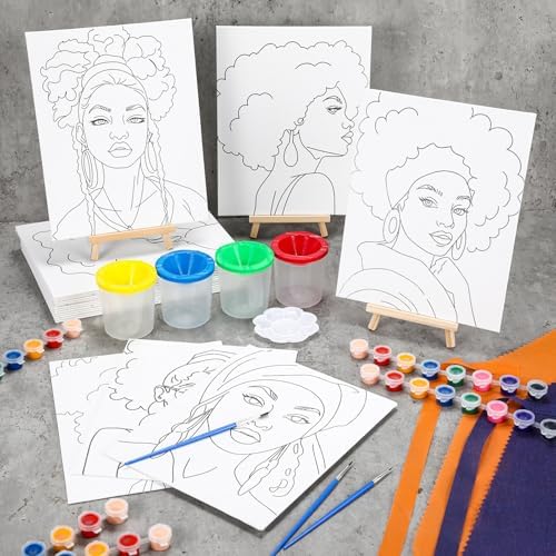 Sherr 140 Pcs 20 Set Pre Drawn Canvas Painting Kit, Elegant Lady - Image 6
