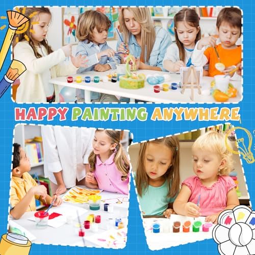ESRICH 24 Set Mini Acrylic Paint Kit, Mini Stretched Canvas with Easel - Image 6