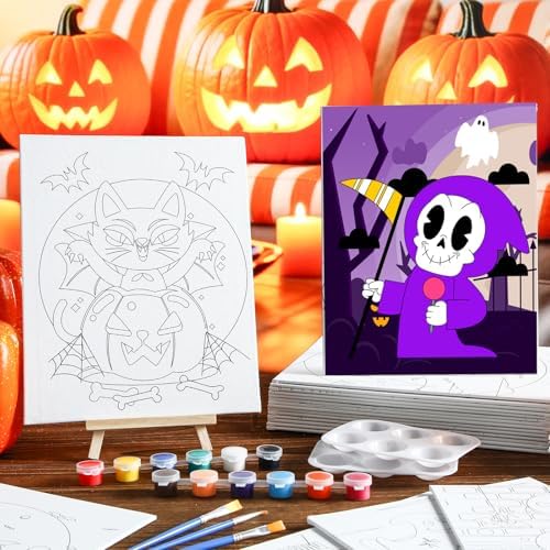 Dispowreath 20 Pack Pre Drawn Canvas for Painting, Halloween - Image 6