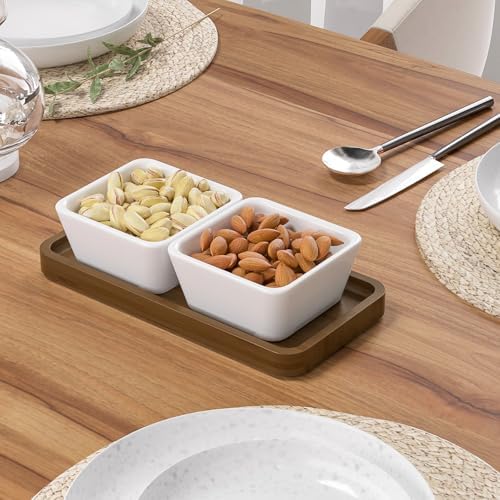 Weenson Small Bathroom Vanity Tray for Countertop Makeup Perfume Jewelry Decor Candle Keys, Bamboo Kitchen Tray for Soap Dispenser Spice, Small Toilet Tray for Sink 7.9" L x 4" W x 0.79" H Brown - Image 6