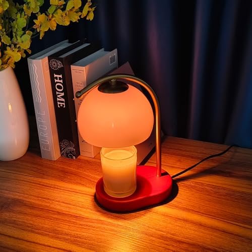 FCTWAKS Mid Century Pink Glass Candle Warmer Lamp with Timer & Dimmer, Mothers Day Birthday Gifts for Women Mom, House Warming Gifts New Home, Wax Warmer Lamp for Bedroom Decor with 2 Bulbs - Image 6