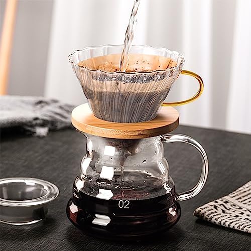 Gute Glass Pour Over Coffee Dripper 1-4 Cups with Bamboo Stand & Handle - Image 7