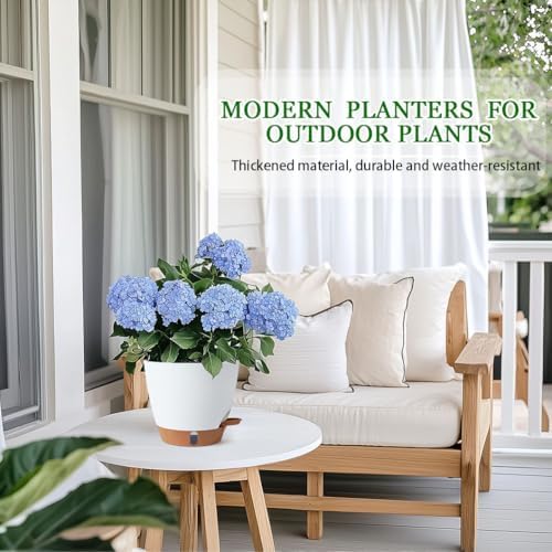 2 Pack 8 Inch Pots for Plants Indoor, Plastic Self Watering Planters - Image 6