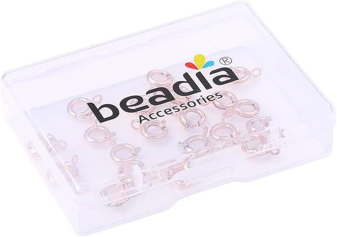 Rose Gold Plated Spring Clasps Non Tarnish 7mm 20pcs for Jewelry Making Findings