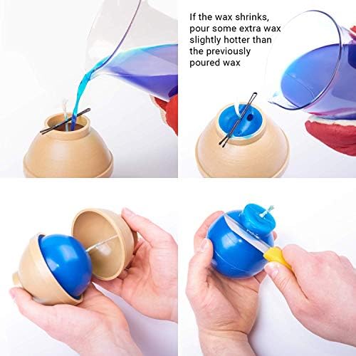 Ball Diameter: 3.1 in - Sphere - 30 ft. of Wick Included as a Gift - Plastic Candle molds for Making Candles - Image 5