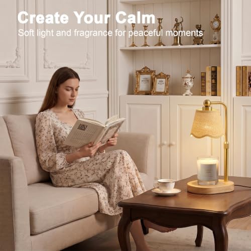 Candle Warmer Lamp with Timer, Modern Golden Candle Warmer for jar Candles, Electric Wax Warmer, Includes 2 Bulbs, Birthday Gift for Women, Mom, Housewarming - Hand Knitted - Image 7