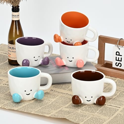 Coffee Mugs,Cute funny Mug For Women, 380ml Unique Ceramic Coffee Tea Cups, Office Mug Gift (violet) - Image 7