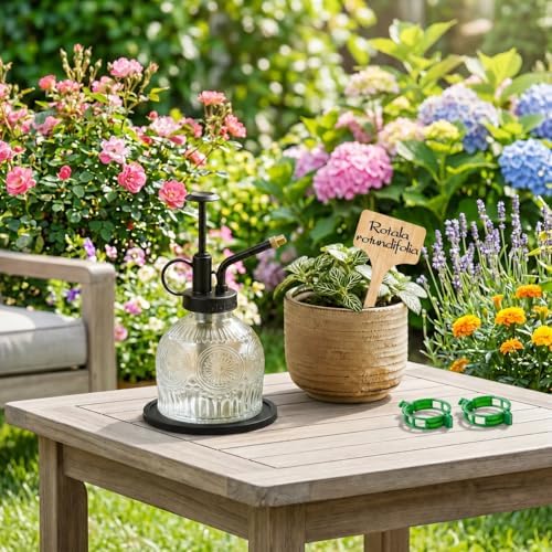Glass Plant Mister Spray Bottle Vintage Refill Leak Proof Watering Can 8oz - Image 7