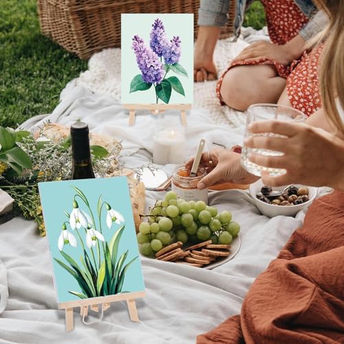 Sherr 24 Pcs Pre Drawn Canvas for Adult, Flower, 8 x 10 Inch - Image 6