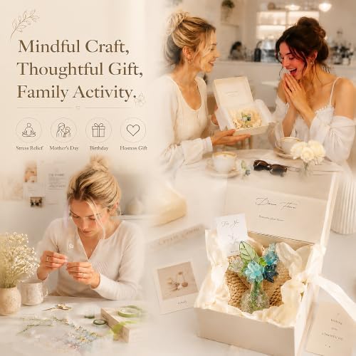Mini Beaded Flower Bouquet Making Kit with Magnetic Vases - Refrigerator Magnet Craft Kit with 7 Color-Themed Floral Designs & Full Jewelry-Making Tools, Perfect for Home Decor & Stress Relief - Image 6