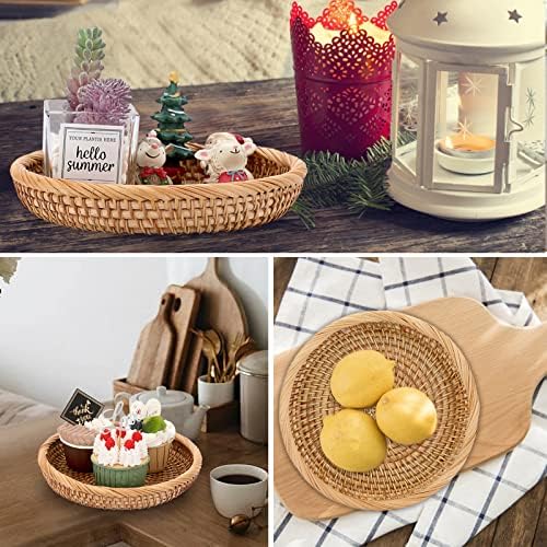 Hipiwe Small Woven Wicker Basket - 7.6" Round Entryway Organizer for Keys - Image 7