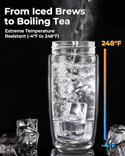 MagnaDrop Tea Tumbler – Double Wall Glass Tea Infuser Cup with Magnetic Steep Control & Bead Switch, Leakproof Travel Mug for Loose Leaf, 12.5oz - Image 6