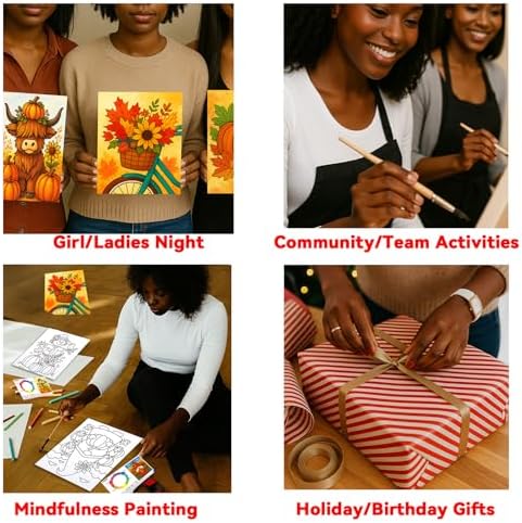 12PCS 8x10IN Pre Drawn Canvas to Paint for Adults Fall Paint Party Supplies - Image 5