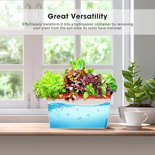 VIVOSUN Self-Watering Planters, 4-Pack 10.5 in Window Herb Planter Box - Image 6