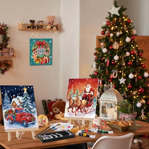 Cholemy 36 Pcs Paint and Sip Kit Gift for Adults 8''x10'',Christmas A - Image 6