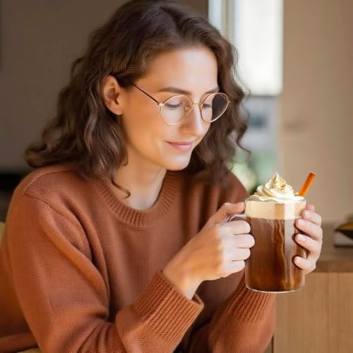 ecooe 16oz Borosilicate Glass Coffee Mugs Set of 4, for Cappuccino, Latte - Image 6