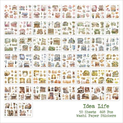 Garden Journal Stickers for Junk Journal Supplies, 50 Sheets Precut Watercolor Washi Sticker Book for Journaling, Scrapbooking, Bujo, Card Making, Art Crafts, Adults - Image 6