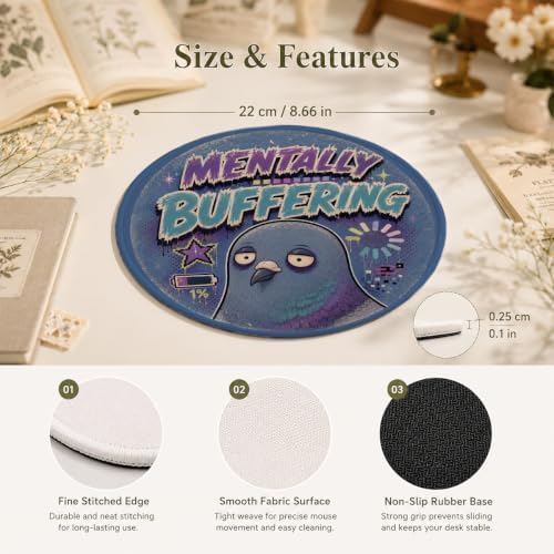 Funny Pigeon Laptop Mouse Pad, Y2K Desk Decor - Image 6
