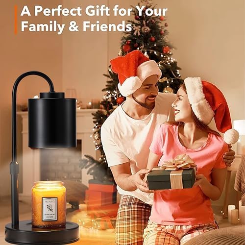 CASTLELIFE Candle Warmer Lamp with Timer & Dimmer, Height Adjustable Electric Wax Melt Warmer for Jar Candles, Gifts for Mom Home Decor, Black - Image 7