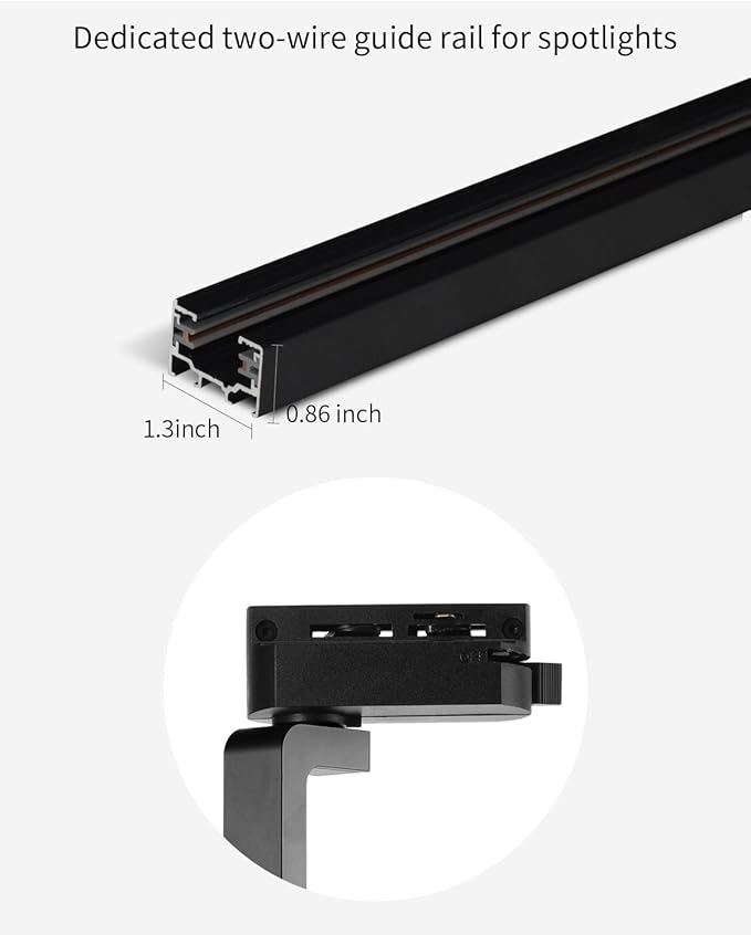 LED Track Lighting Heads Compatible with H Type 2-Wire Rail Ceiling Spotlight for Indoor Cafe Bar Dining Room Restaurant Lighting