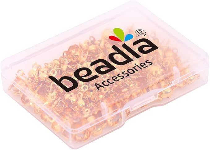18K Gold Plated End Caps Non Tarnish 4x8mm 200pcs for Jewelry Making Findings