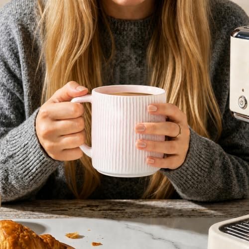 theterra Ceramic Coffee Mugs Set of 6, 14.2 oz Coffee Cups with Handle - Image 7