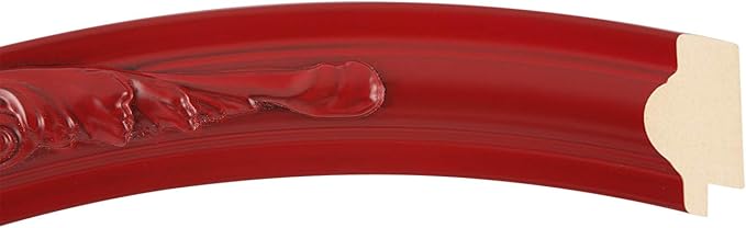 OVALCREST Oval Beveled Wall Mirror for Home Decor - Florence Style - Holiday Red - 32" x 26"