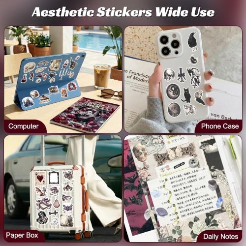 Halloween Stickers Gothic Sticker Book for Adults, Goth Scrapbook Paper - Image 6