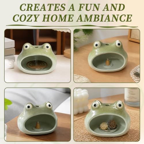 Handcrafted Ceramic Frog Incense Burner Mini Palo Santo Holder - Image 5