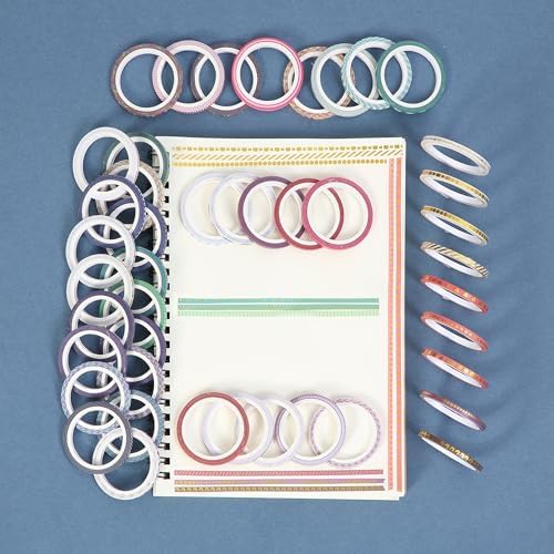 Mr. Pen- Skinny Washi Tape Set, 48 Rolls, Gold Foil Print, 3mm Wide - Image 7