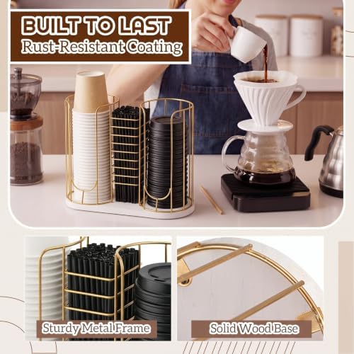 Geelin 18oz Adjustable Coffee Cup Dispenser with Wooden Base - Image 6