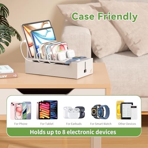 Pezin & Hulin Bamboo Charging Dock Station for Electronic Devices-White - Image 7