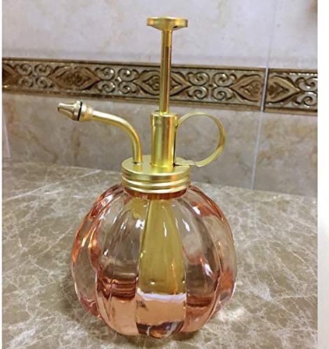 Vintage Style Glass Pumpkin Bottle Sprayer Watering Can Plant Mister with Brass Sprayer Head (Pink) - Image 7