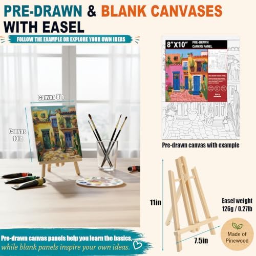 4 Pack Paint Set for Couples and Families with Portrait & Cartoon Guides - Image 6